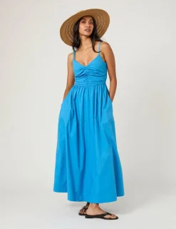 Pure Cotton Strappy Midi Skater Dress