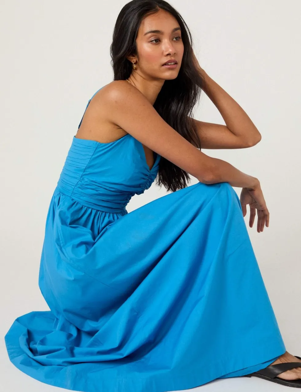 Pure Cotton Strappy Midi Skater Dress
