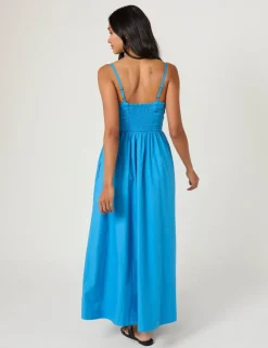 Pure Cotton Strappy Midi Skater Dress
