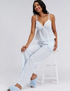 Pure Cotton Strappy Striped Pyjamas in a Bag