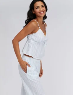 Pure Cotton Strappy Striped Pyjamas in a Bag