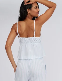 Pure Cotton Strappy Striped Pyjamas in a Bag