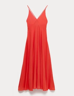 Pure Cotton Strappy V-Neck Maxi Beach Dress