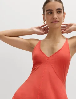 Pure Cotton Strappy V-Neck Maxi Beach Dress