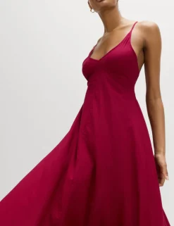 Pure Cotton Strappy V-Neck Maxi Beach Dress
