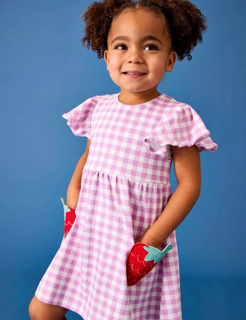 Pure Cotton Strawberry Applique Dress (6 Mths-7 Yrs)