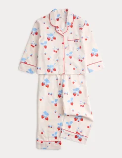 Pure Cotton Strawberry Print Pyjamas (0-16 Yrs)