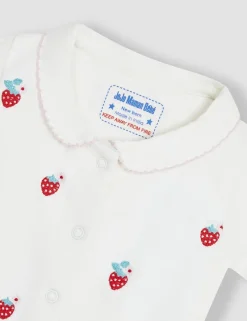 Pure Cotton Strawberry Sleepsuit (7lbs-1 Yrs)