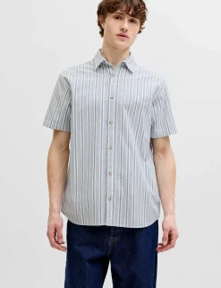 Pure Cotton Stripe Short Sleeve Shirt