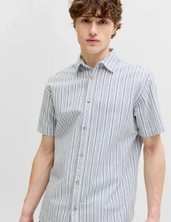 Pure Cotton Stripe Short Sleeve Shirt