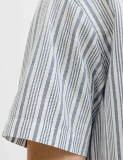 Pure Cotton Stripe Short Sleeve Shirt