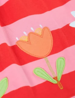 Pure Cotton Striped Appliqué Dress (1-10 Yrs)