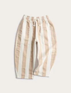 Pure Cotton Striped Barrel Leg Trousers (2-8 Yrs)