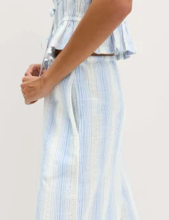Pure Cotton Striped Beach Trousers