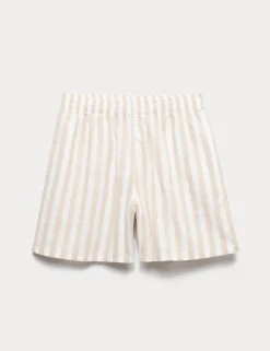 Pure Cotton Striped Beach Shorts