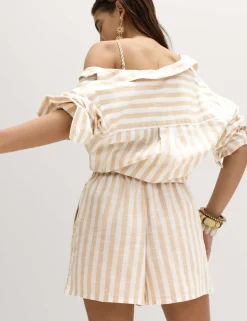 Pure Cotton Striped Beach Shorts