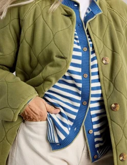 Pure Cotton Striped Button Through Cardigan