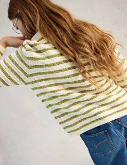 Pure Cotton Striped Cardigan