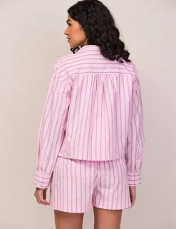 Pure Cotton Striped Collared Shirt