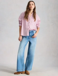 Pure Cotton Striped Collared Shirt