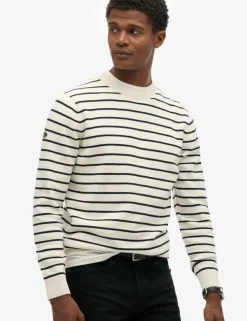 Pure Cotton Striped Crew Neck Jumper