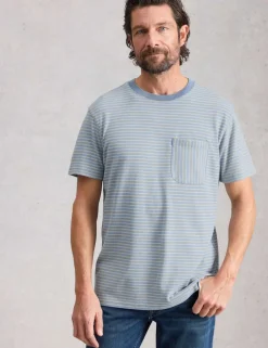 Pure Cotton Striped Crew Neck T-Shirt