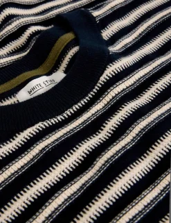 Pure Cotton Striped Crew Neck Jumper