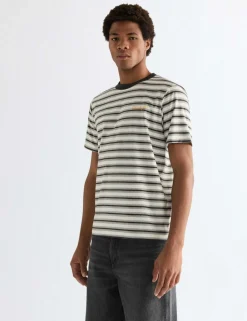 Pure Cotton Striped Crew Neck T-Shirt