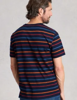 Pure Cotton Striped Crew Neck T-Shirt