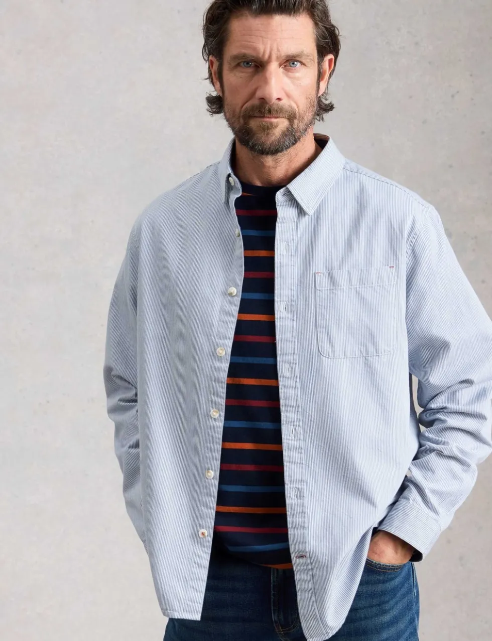 Pure Cotton Striped Crew Neck T-Shirt