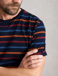 Pure Cotton Striped Crew Neck T-Shirt