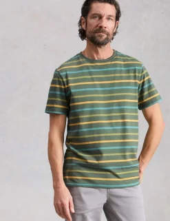 Pure Cotton Striped Crew Neck T-Shirt