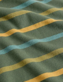 Pure Cotton Striped Crew Neck T-Shirt
