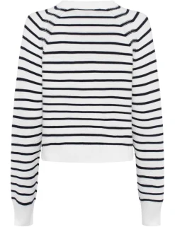 Pure Cotton Striped Crew Neck Jumper
