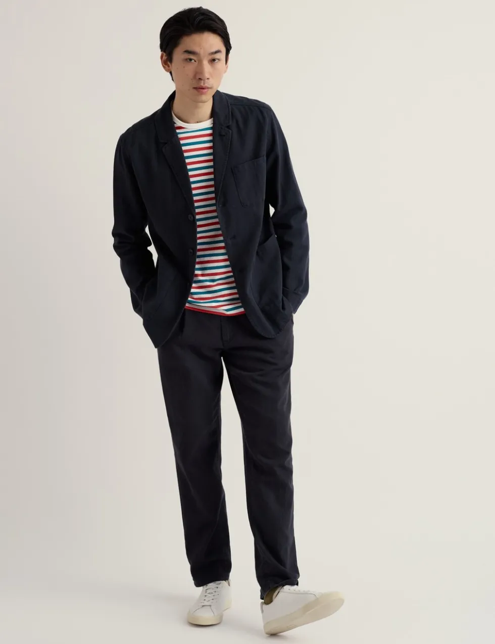 Pure Cotton Striped Crew Neck Top