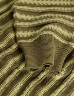 Pure Cotton Striped Crew Neck Jumper