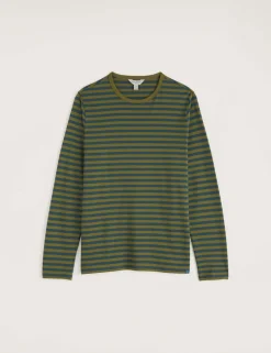 Pure Cotton Striped Crew Neck Top