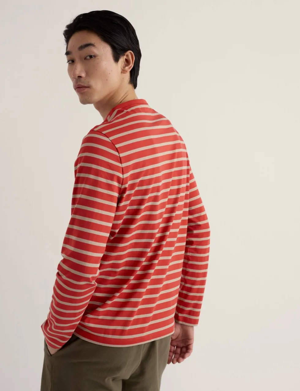Pure Cotton Striped Crew Neck Top