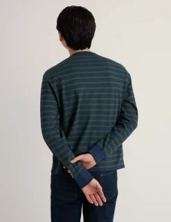 Pure Cotton Striped Crew Neck Top