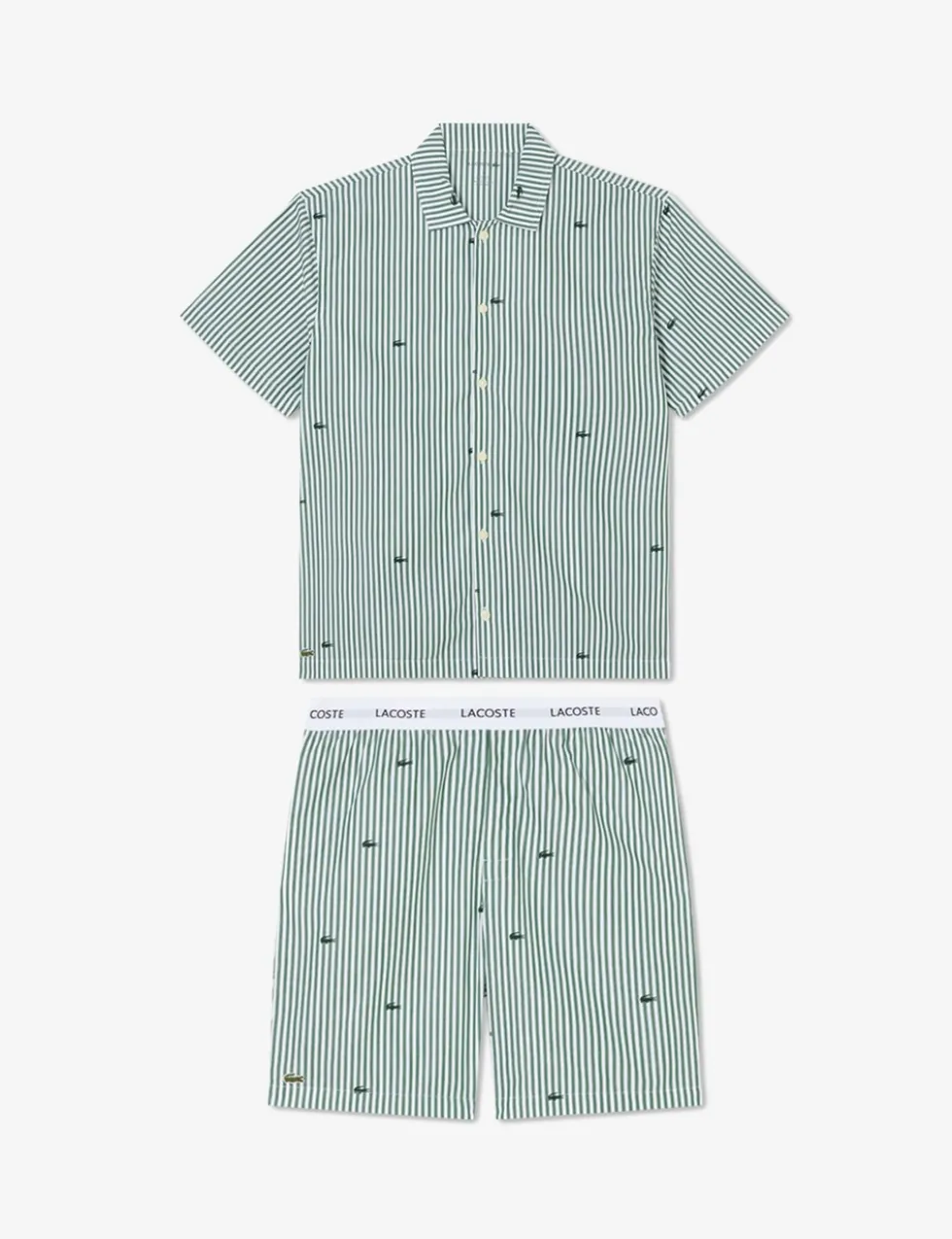 Pure Cotton Striped Crocodile Pyjama Set