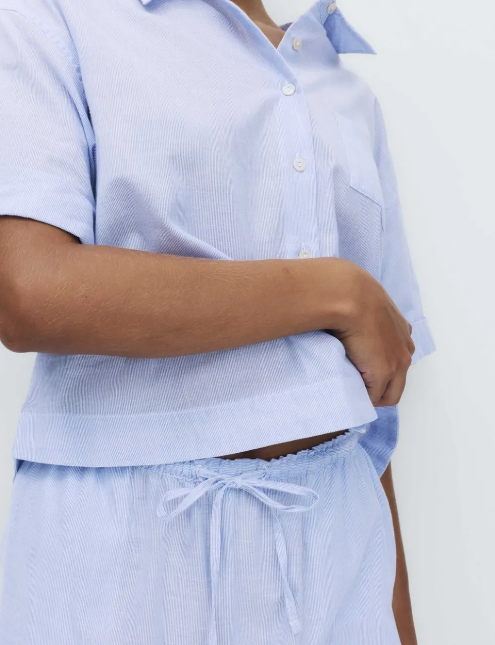 Pure Cotton Striped Cropped Pyjama Bottoms