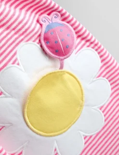 Pure Cotton Striped Daisy Appliqué Dress (1-7 Yrs)