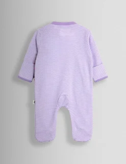 Pure Cotton Striped Dinosaur Sleepsuit (7lbs-18 Mths)