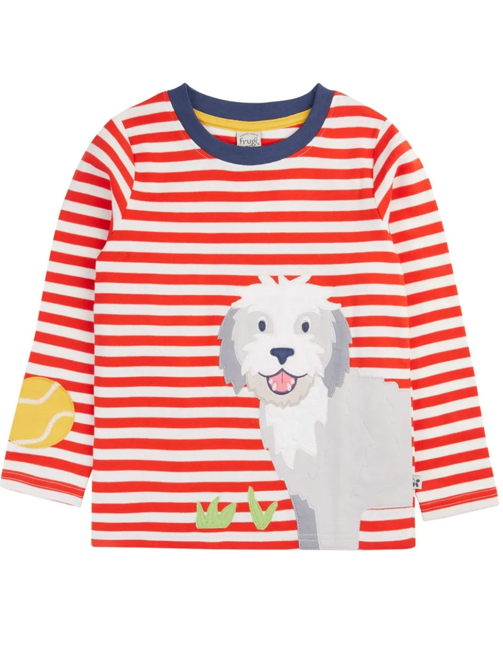 Pure Cotton Striped Dog Applique Top (1-10 Yrs)