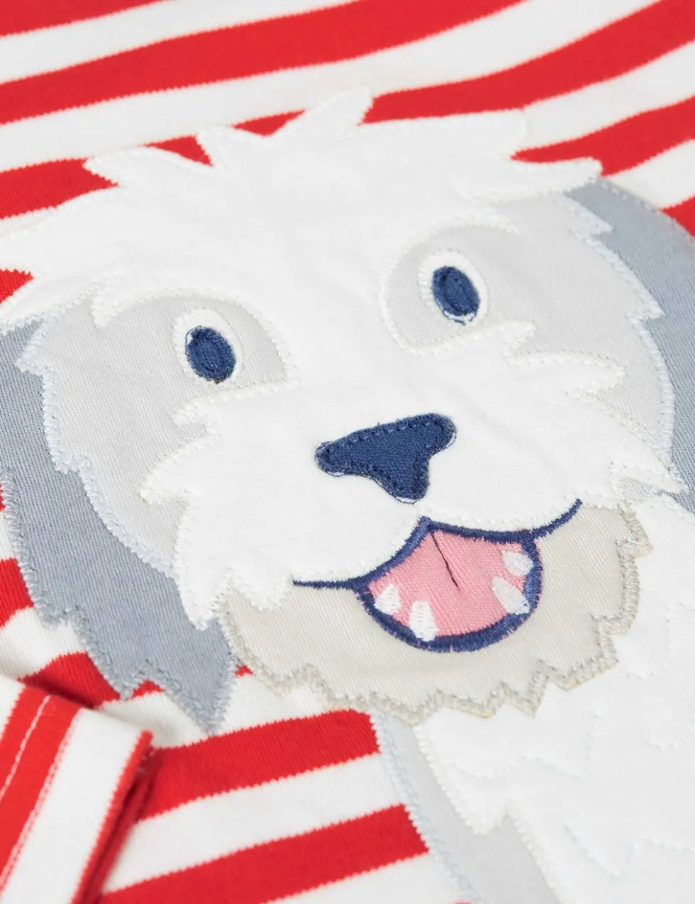 Pure Cotton Striped Dog Applique Top (1-10 Yrs)