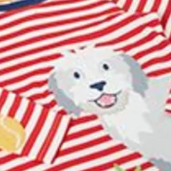 Pure Cotton Striped Dog Applique Top (1-10 Yrs)