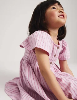 Pure Cotton Striped Dress (2-10 Yrs)