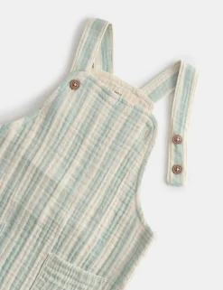 Pure Cotton Striped Dungarees (0-3 Yrs)