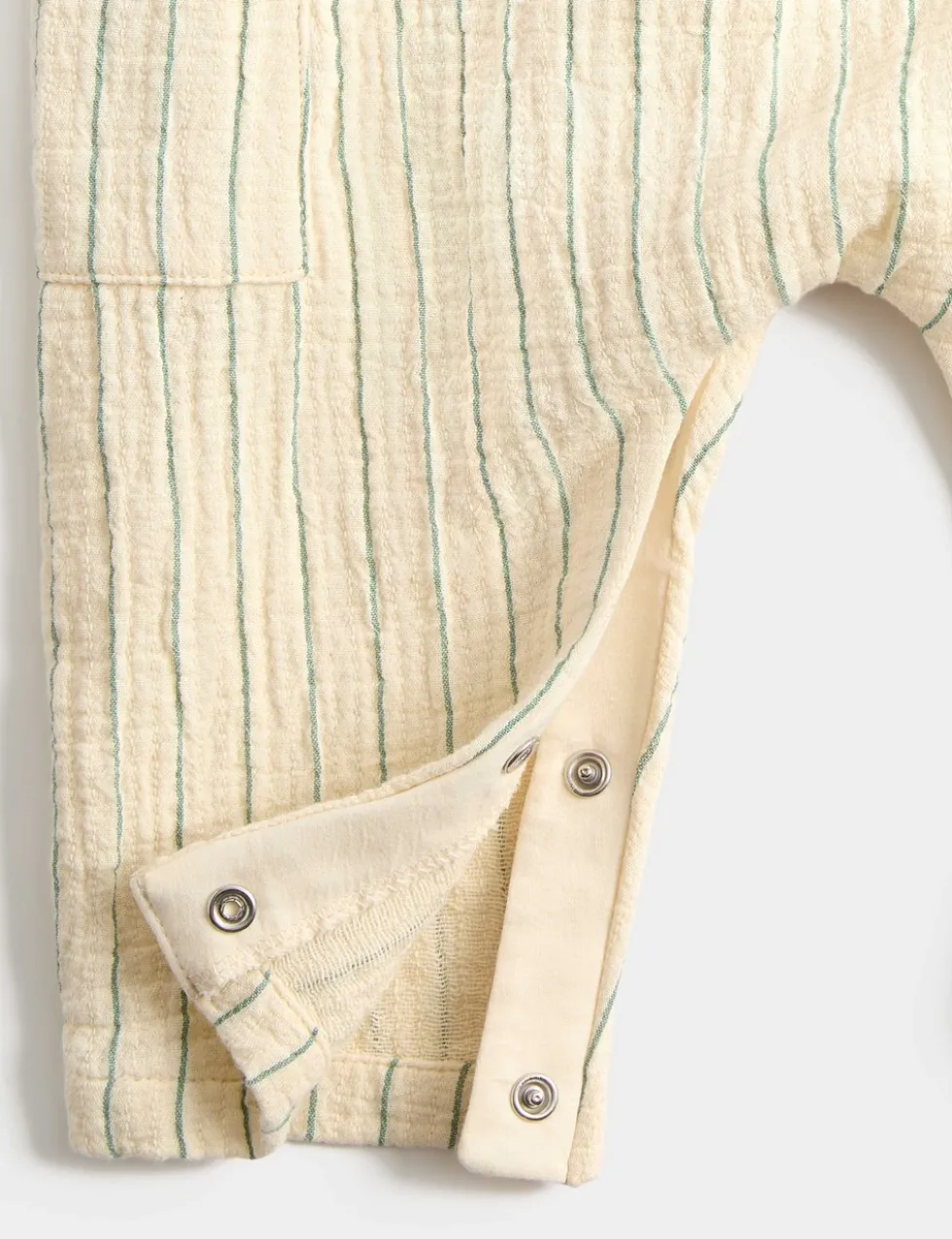 Pure Cotton Striped Embroidered Romper (0-3 Yrs)