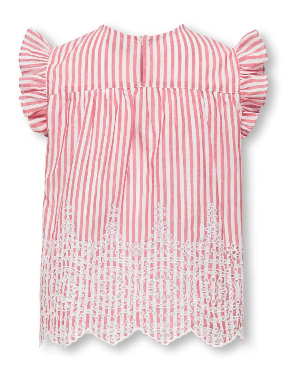 Pure Cotton Striped Frilly Sleeve Top (8-14 Yrs)